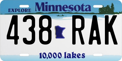 MN license plate 438RAK
