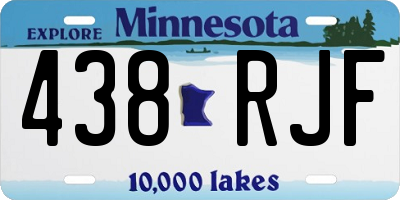 MN license plate 438RJF