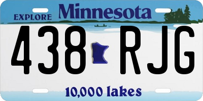 MN license plate 438RJG