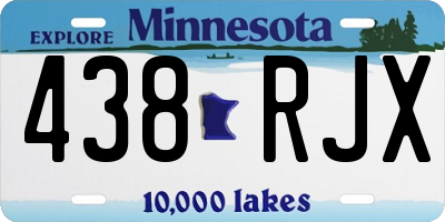 MN license plate 438RJX