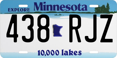 MN license plate 438RJZ
