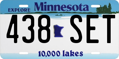 MN license plate 438SET