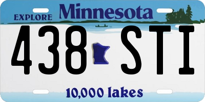 MN license plate 438STI