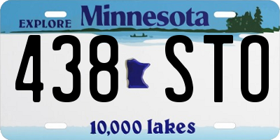 MN license plate 438STO