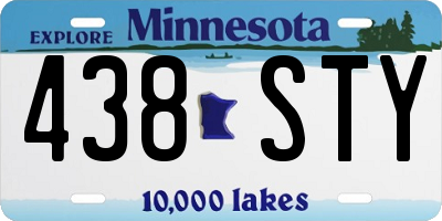 MN license plate 438STY