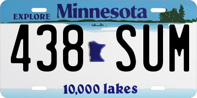 MN license plate 438SUM