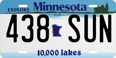MN license plate 438SUN