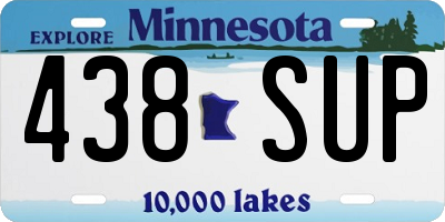MN license plate 438SUP