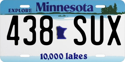 MN license plate 438SUX