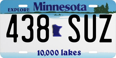 MN license plate 438SUZ