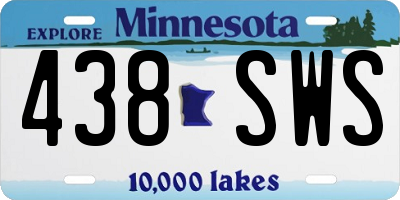 MN license plate 438SWS