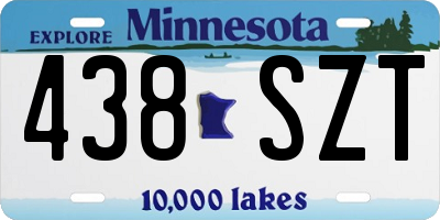 MN license plate 438SZT