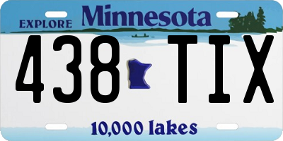 MN license plate 438TIX