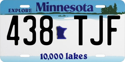 MN license plate 438TJF