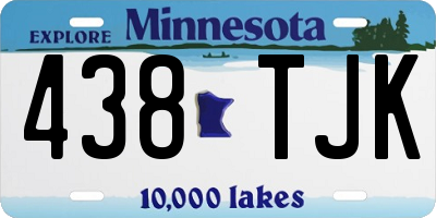 MN license plate 438TJK