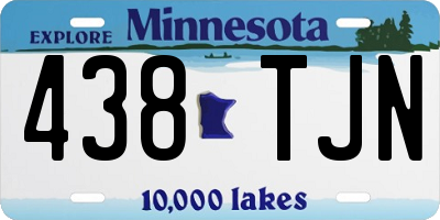 MN license plate 438TJN