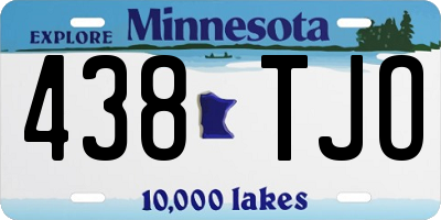 MN license plate 438TJO
