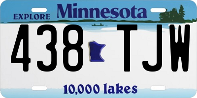 MN license plate 438TJW