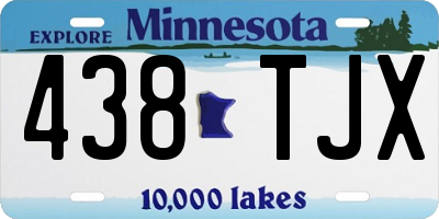 MN license plate 438TJX