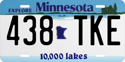 MN license plate 438TKE