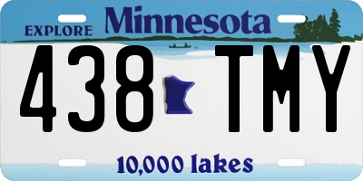 MN license plate 438TMY