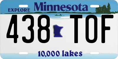 MN license plate 438TOF