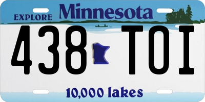 MN license plate 438TOI