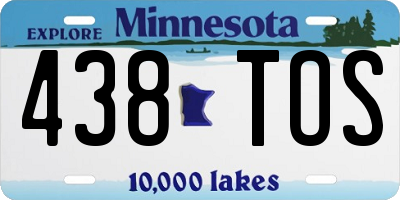 MN license plate 438TOS