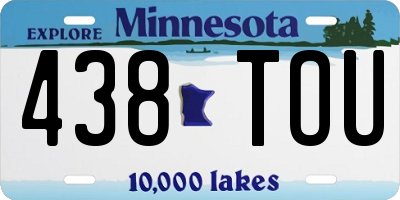 MN license plate 438TOU