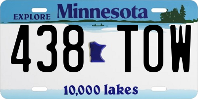 MN license plate 438TOW