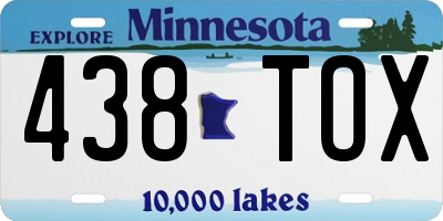 MN license plate 438TOX