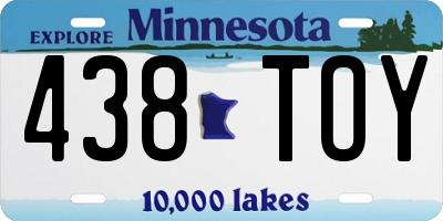 MN license plate 438TOY