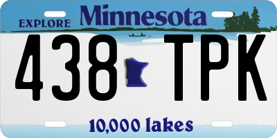 MN license plate 438TPK