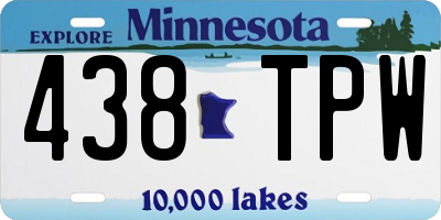 MN license plate 438TPW