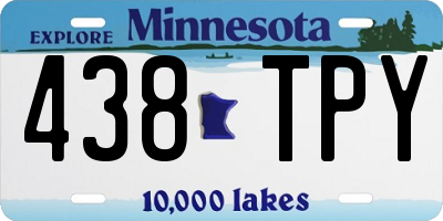 MN license plate 438TPY