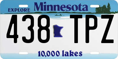 MN license plate 438TPZ