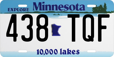 MN license plate 438TQF