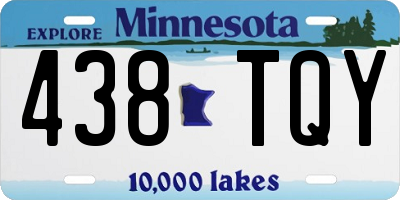 MN license plate 438TQY