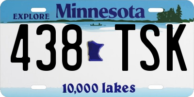 MN license plate 438TSK