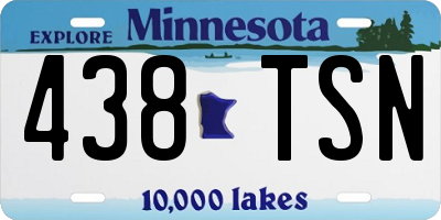 MN license plate 438TSN