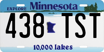 MN license plate 438TST
