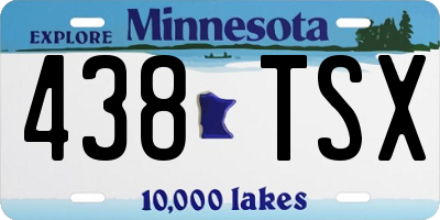 MN license plate 438TSX