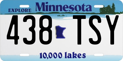 MN license plate 438TSY