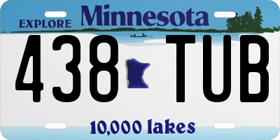 MN license plate 438TUB