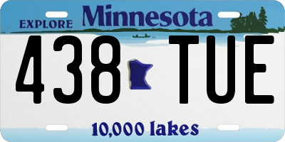 MN license plate 438TUE