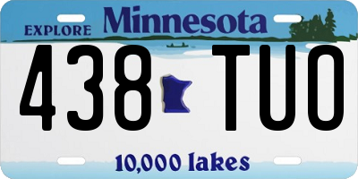 MN license plate 438TUO