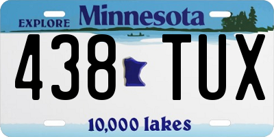 MN license plate 438TUX