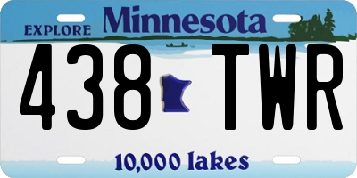 MN license plate 438TWR