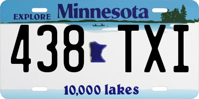 MN license plate 438TXI