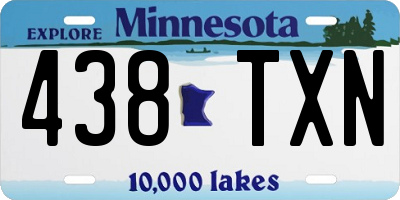 MN license plate 438TXN